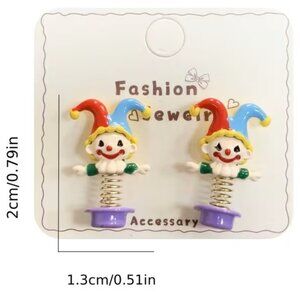 Clown Earrings Blue OR Purple Z354